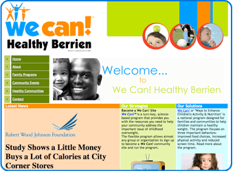 Screenshot of the Healthy Berrien website