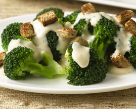 Broccoli and cheese on a plate