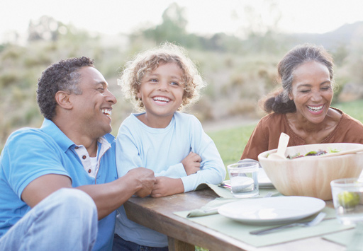 Family eating a healthy meal