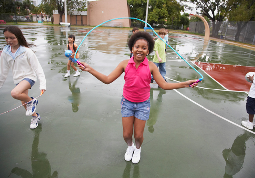 Children jumping rope