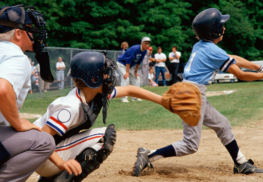 Kids playing baseball