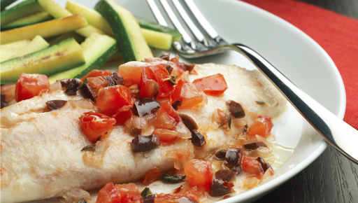 Baked tilapia on a plate