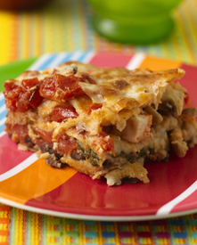 Mexican lasagna on a plate