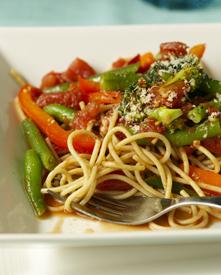 Pasta primavera in a bowl