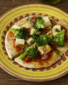 Pita pizza on a plate