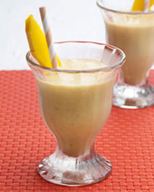 Mango shake in a dessert glass