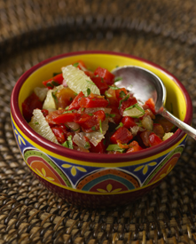 Tangy salsa in a bowl