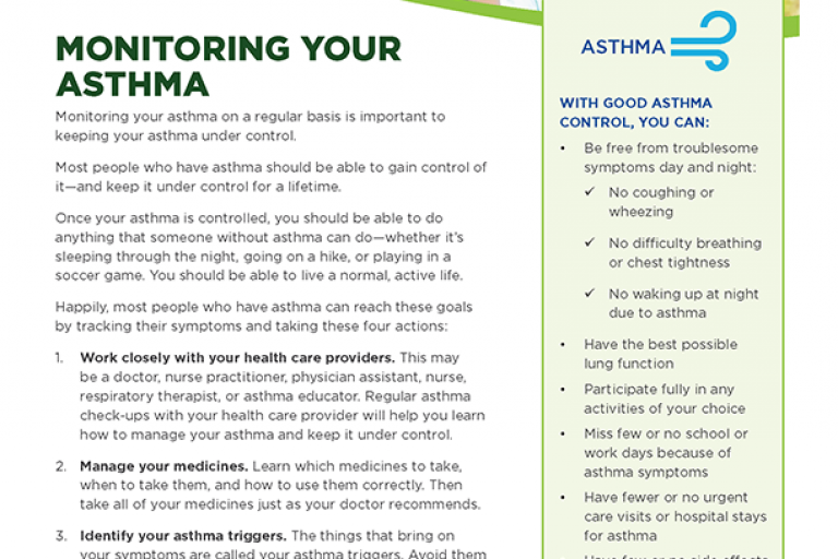 Asthma Management Guidelines and Your Care Fact Sheet | NHLBI, NIH